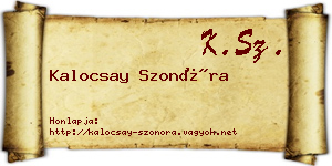 Kalocsay Szonóra névjegykártya